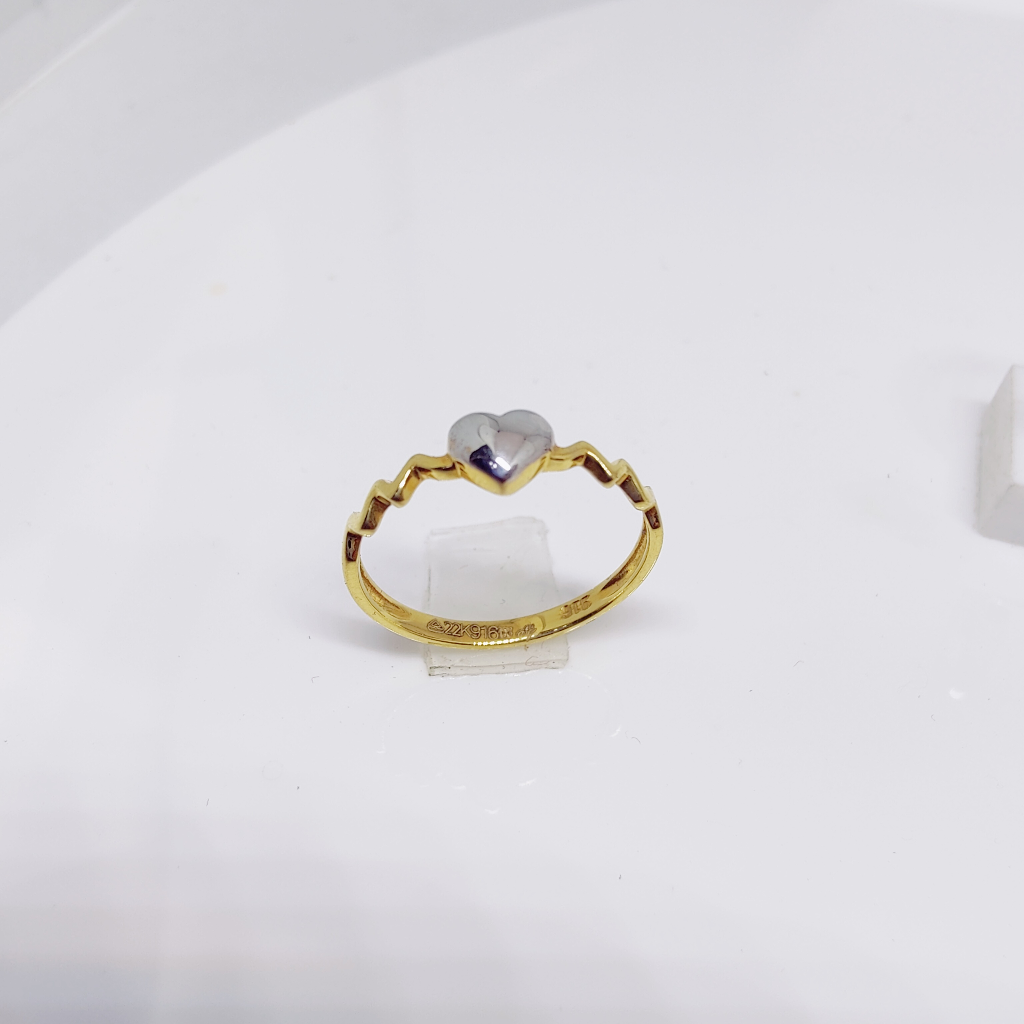 22k gold plain heart shape ring
