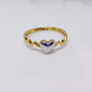 22k gold plain heart shape ring