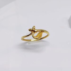 22k gold plain flower design ladies ring