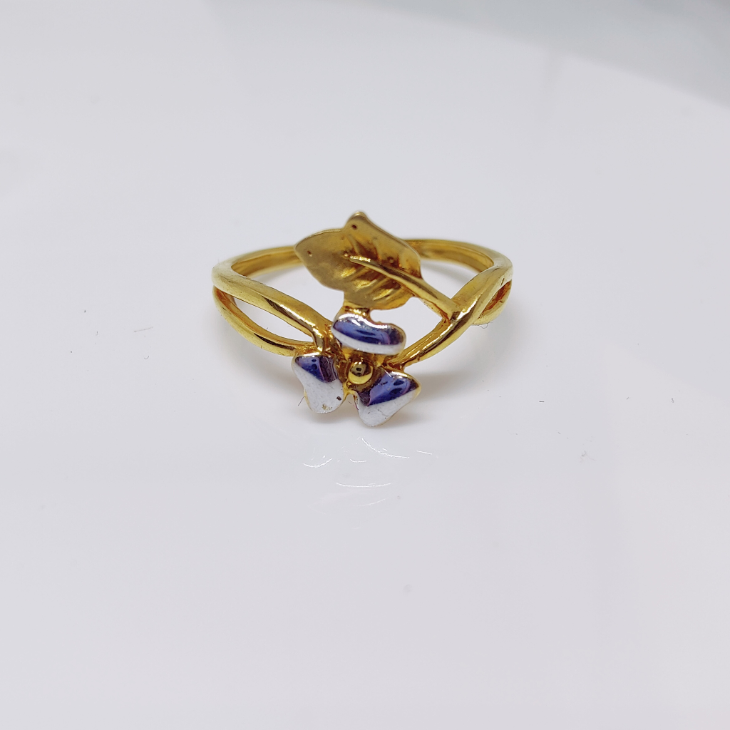 916 gold flower design exclusive ring