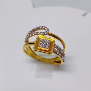 22K Gold Diamond Ladies Ring