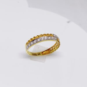 916 Gold Diamond Light Weight Band Ring