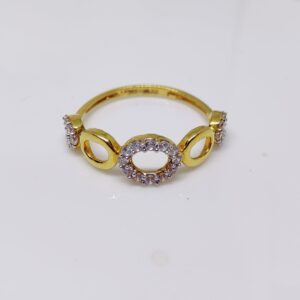 916 Gold Diamond Light Weight Band Ring
