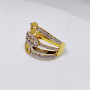 916 Yellow gold stacking cZ ladies ring