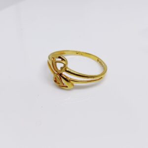 22k gold plain Heart cross ladies ring