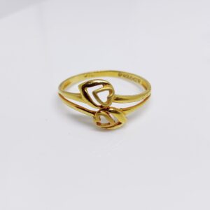 22k gold plain Heart cross ladies ring