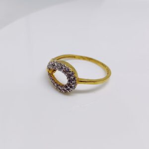 22K Gold Oval Shape Diamond Ladies Ring