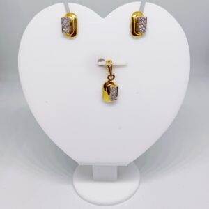 22k gold Elegant CZ collection pendant set