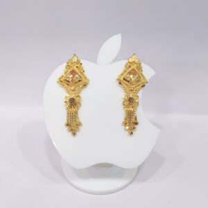 22k Gold Flower Hanging Design Earring