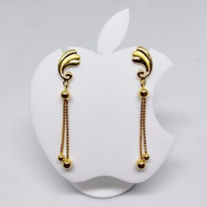 18k gold plain hanging earring