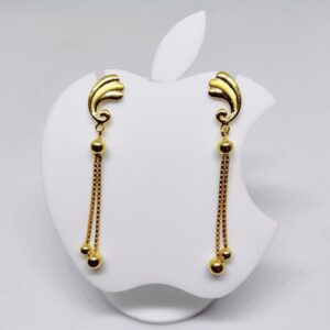 18k gold plain hanging earring