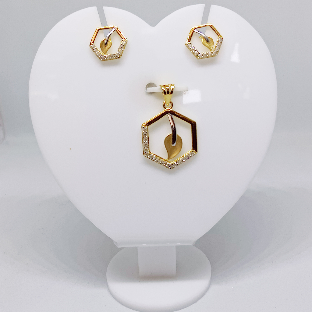 18k gold diamond pendant set - Image 3