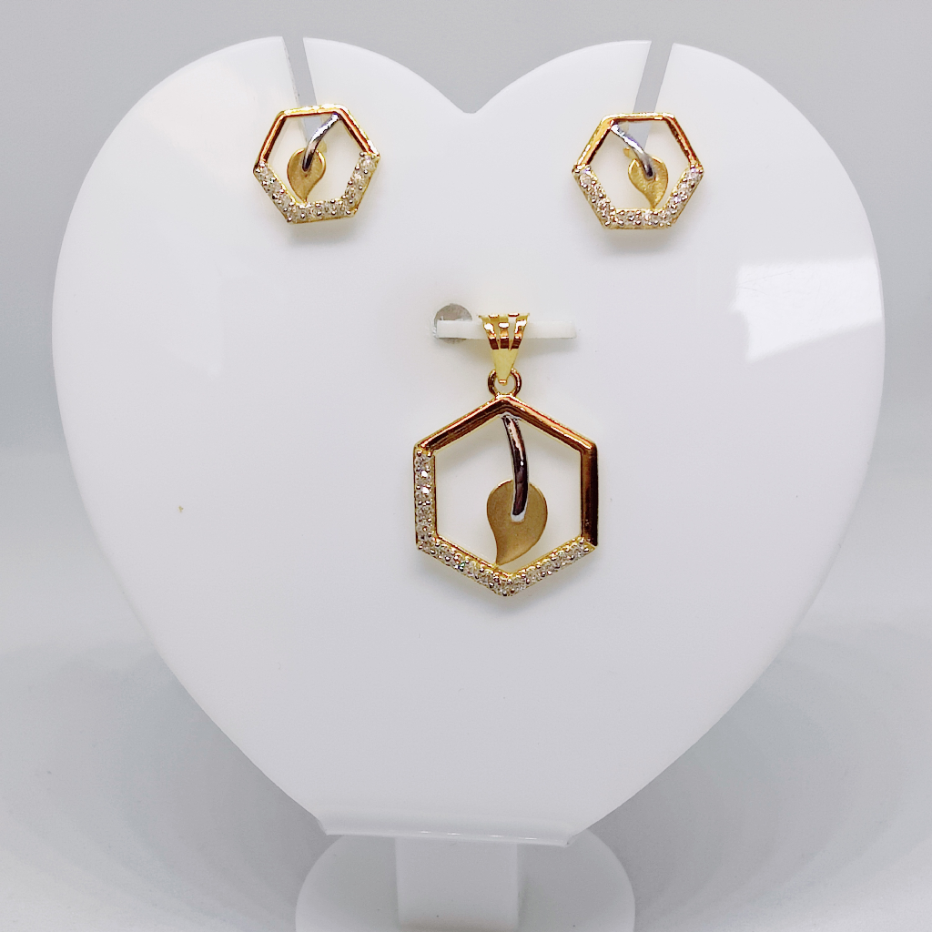 18k gold diamond pendant set - Image 2