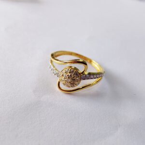 22k Gold Fancy Diamond Ladies Cross Ring