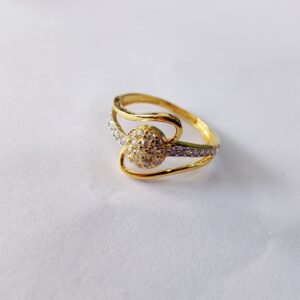 22k Gold Fancy Diamond Ladies Cross Ring