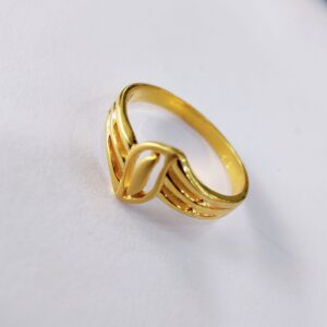 22k gold plain cross ladies ring