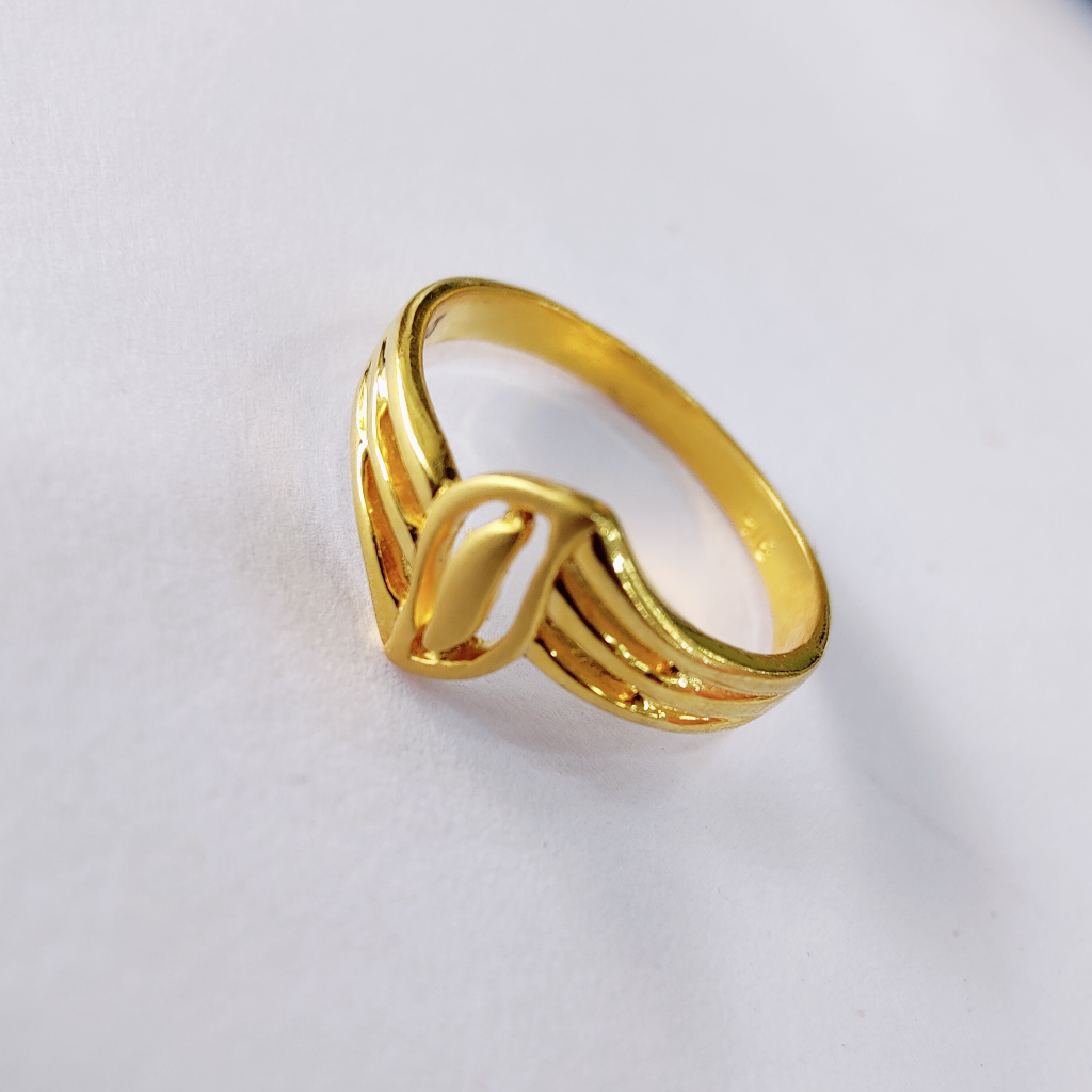 22k gold plain cross ladies ring