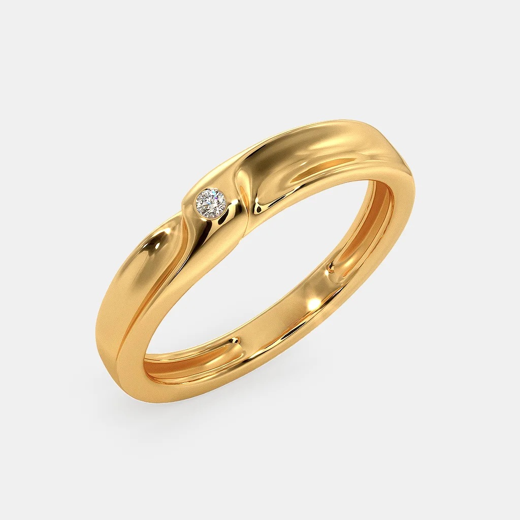 22k Gold Single Stone Plain Ladies And Gents Ring