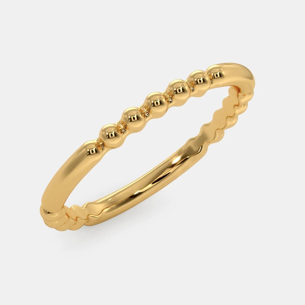 22k gold bubbles design plain ladies ring