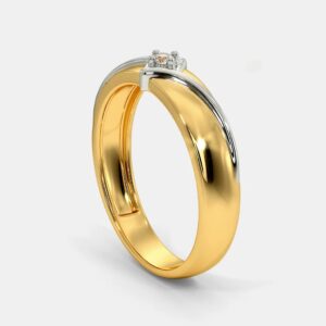 916 gold single stone square ladies and gents ring