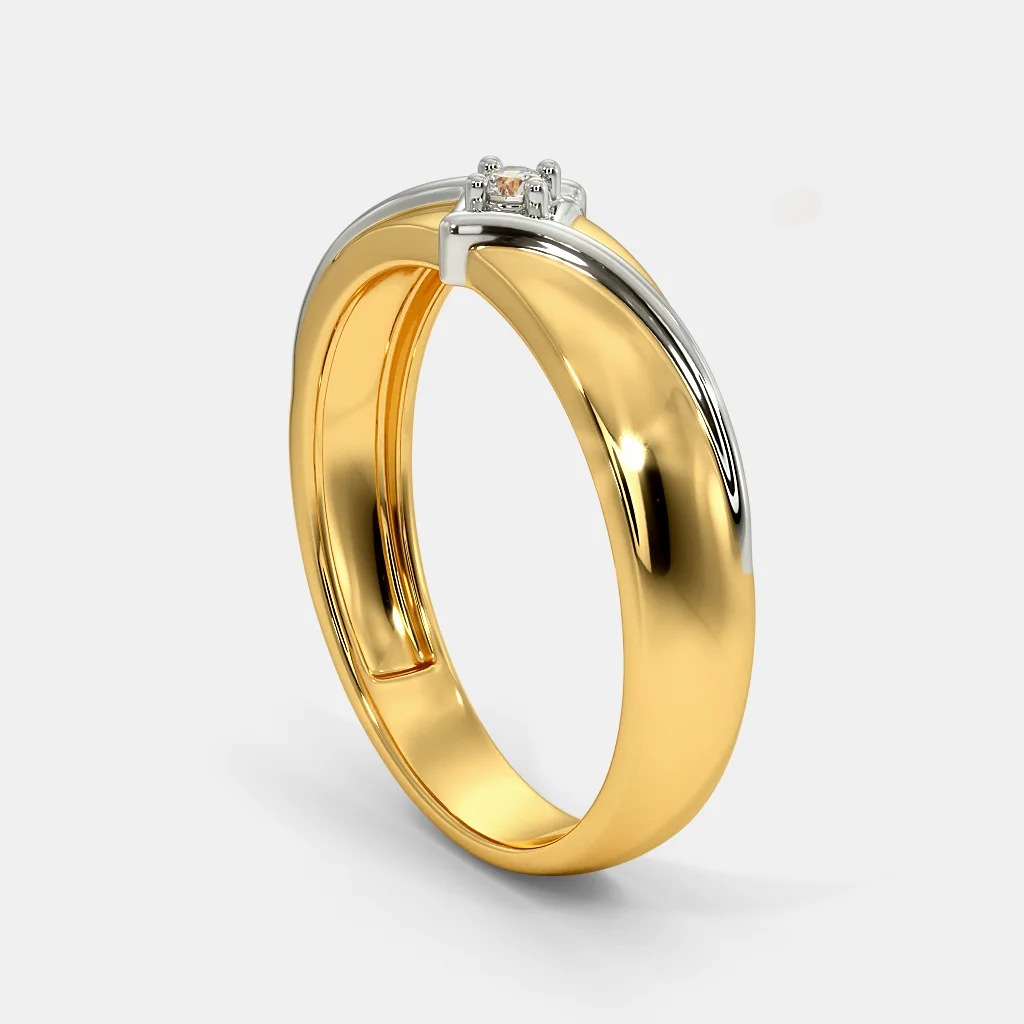 916 gold single stone square ladies and gents ring