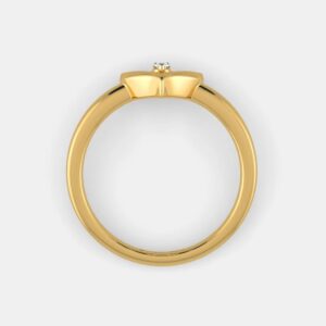 22k gold heart shape single stone ladies ring