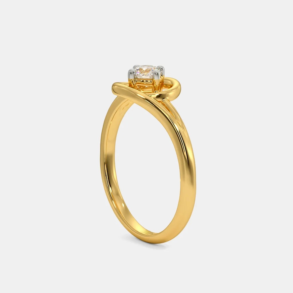22k gold single stone ladies ring