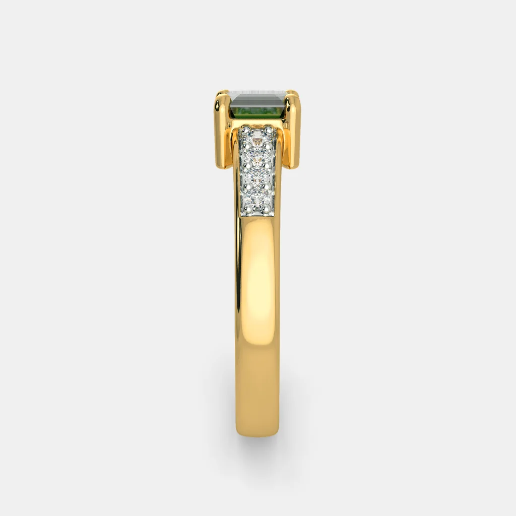 22k gold green colour stone chauras ring - Image 3