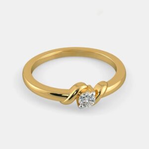 22k gold single stone ladies ring