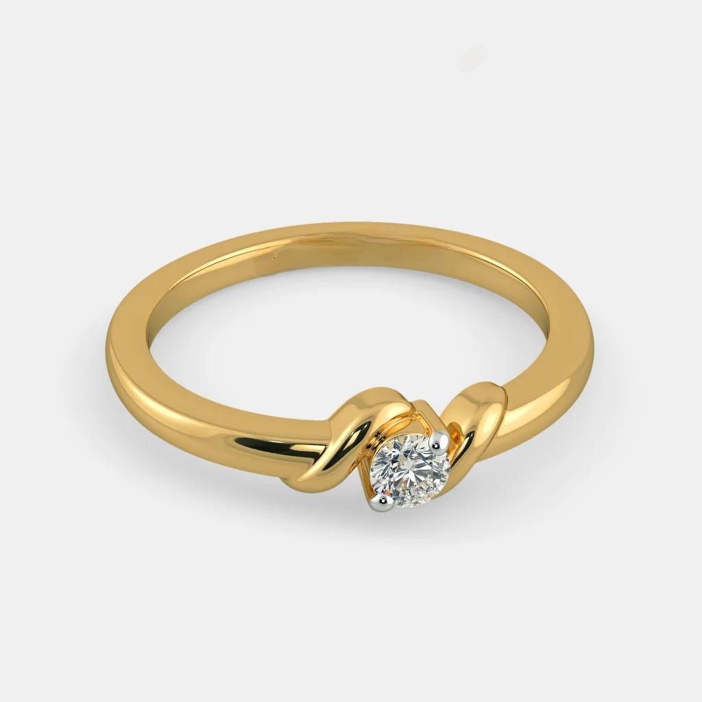 22k gold single stone ladies ring