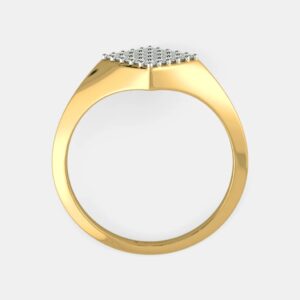 22k Gold gents square diamond ring