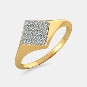 22k Gold gents square diamond ring