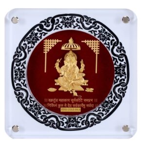 24k gold leaf ganeshji  gifteble frame