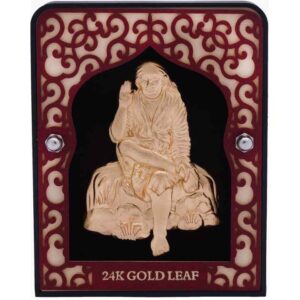 24k gold leaf sai Baba frame
