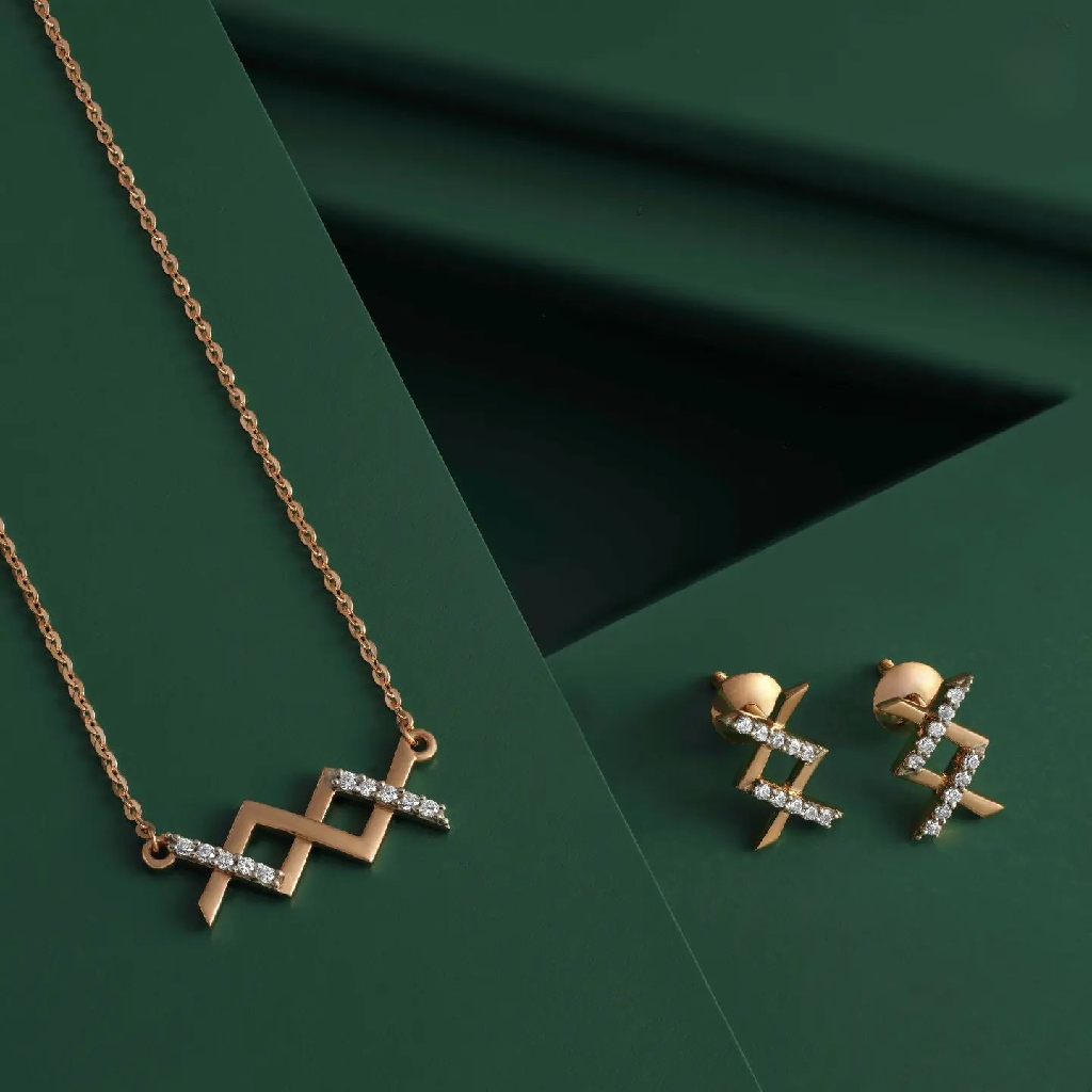 18k rose gold Pendant Set