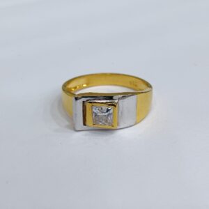 916 gold solitaire square diamond exclusive ring