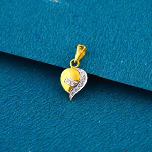 22k gold pan shape diamond collection casting pendant