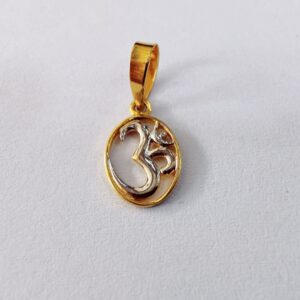 18k gold Plain Gold om with Radium collection pendant