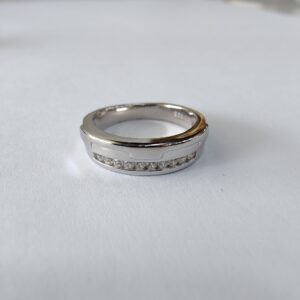 925 sterling silver ladies and gents ring diamond line