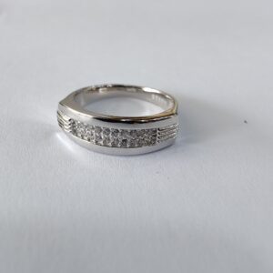 925 sterling silver diamond ladies and gents ring