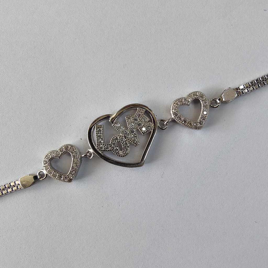 92.5 sterling silver love ladies bracelet - Image 2