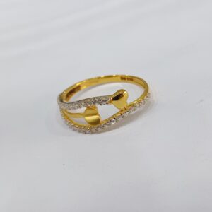 916 gold double heart diamond ladies ring
