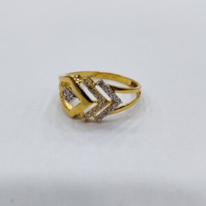 22k gold contemporary diamond ladies ring
