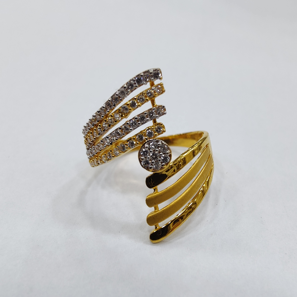 22k gold long Fancy diamond ladies ring