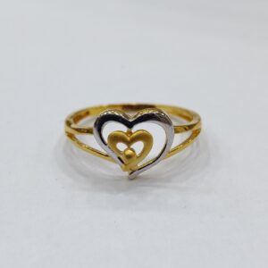 22k gold layering heart shape ring