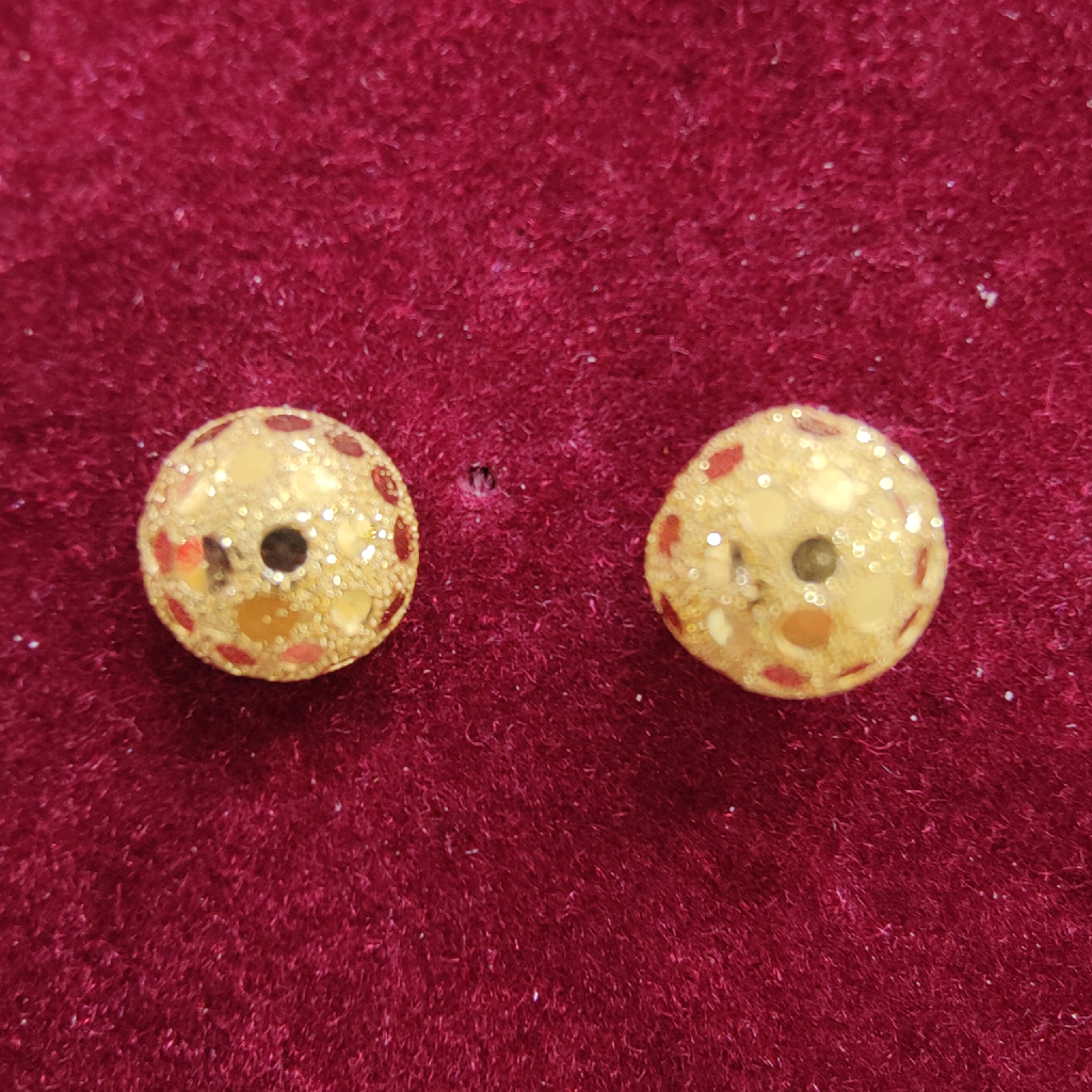 20k Gold Plain Tikki Design Tops Earrings