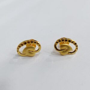 916 gold plain mango shape Earring