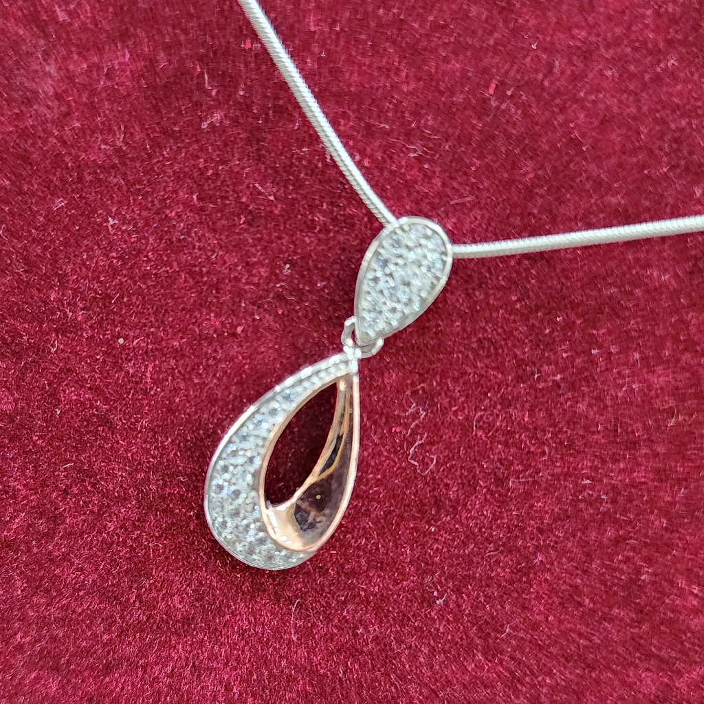 925 Sterling Silver 2 Ton Chain Pendant Set