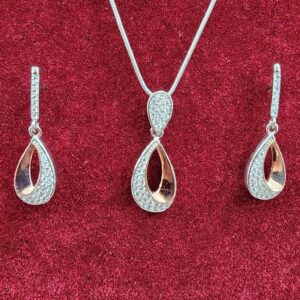 925 Sterling Silver 2 Ton Chain Pendant Set