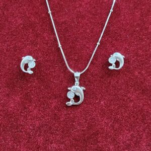 925 silver fish shape pendant set